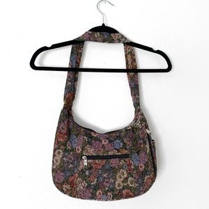 Vintage Floral Tapestry Hobo Bag